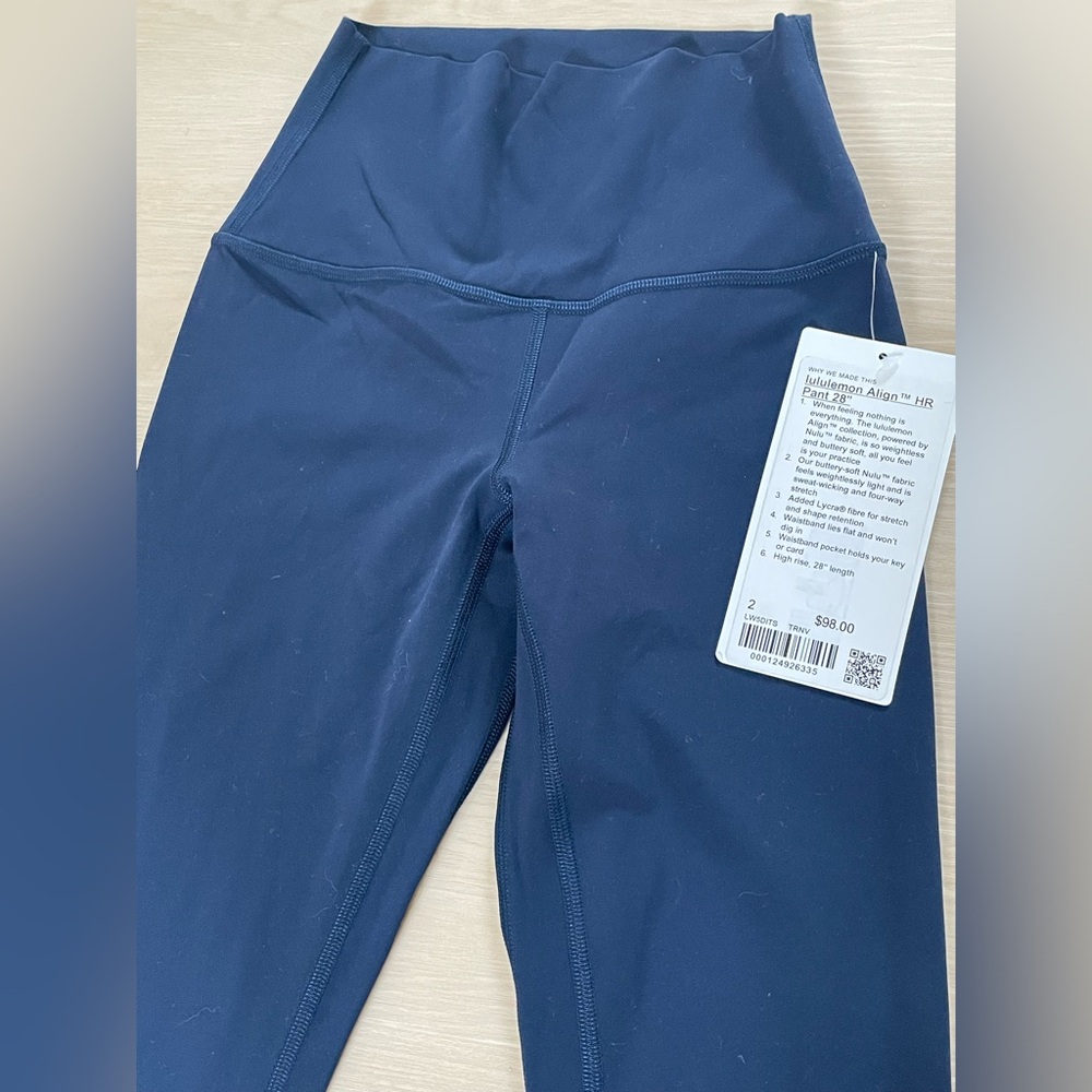 Lululemon Align™ High-Rise Pant 28" – Navy Blue – Size 2 – NWT - Picture 2 of 3